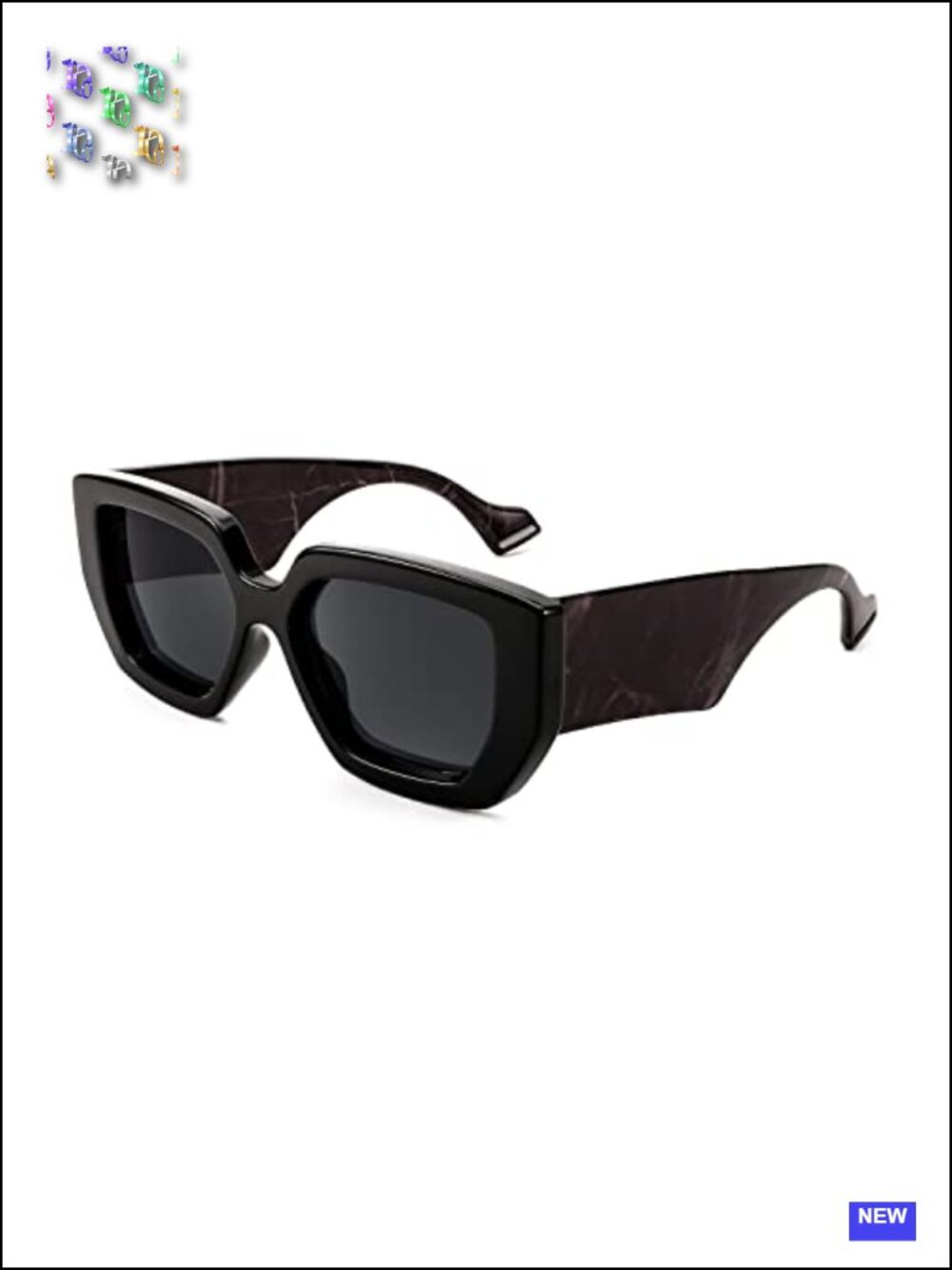 Oversized Thick Frame Square Sunglasses UV400 Protection
